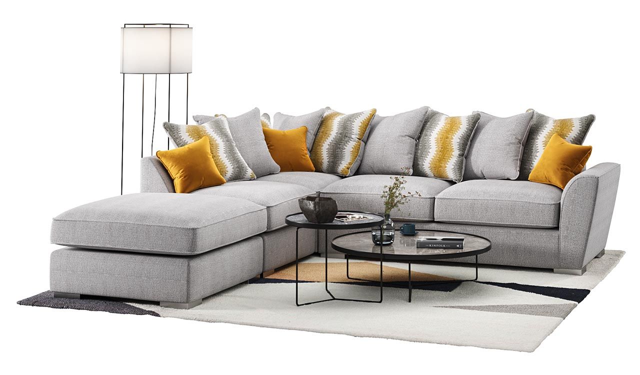Majestic Left Hand Corner Sofa with Footstool and Loose Back