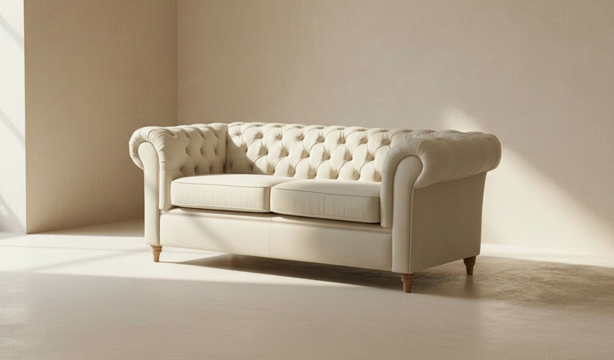 Chesterfield Wood 3-Seater Sofa