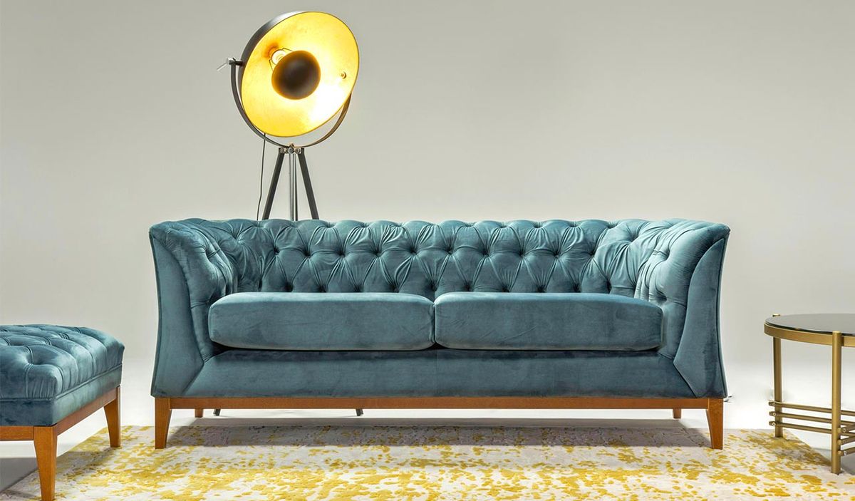Green velvet store chesterfield sofa bed