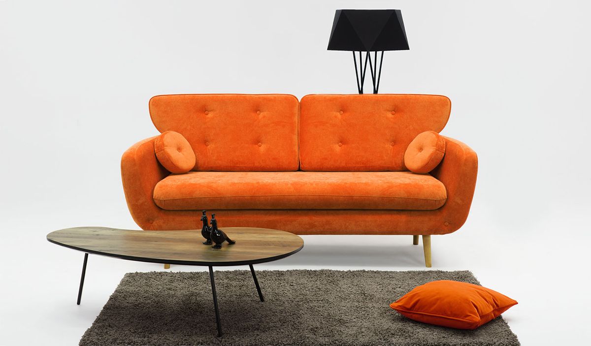 Cheap store orange couch