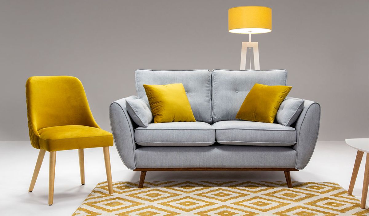 Two seater yellow deals sofa