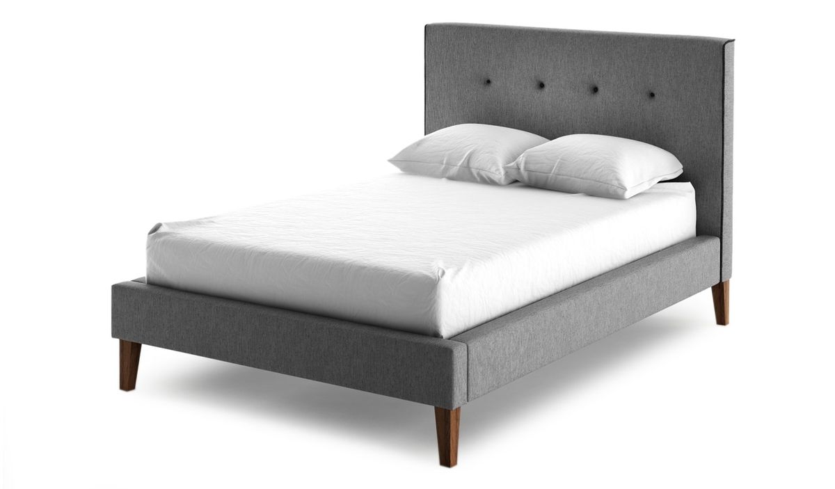 Upholstered bed deals full white