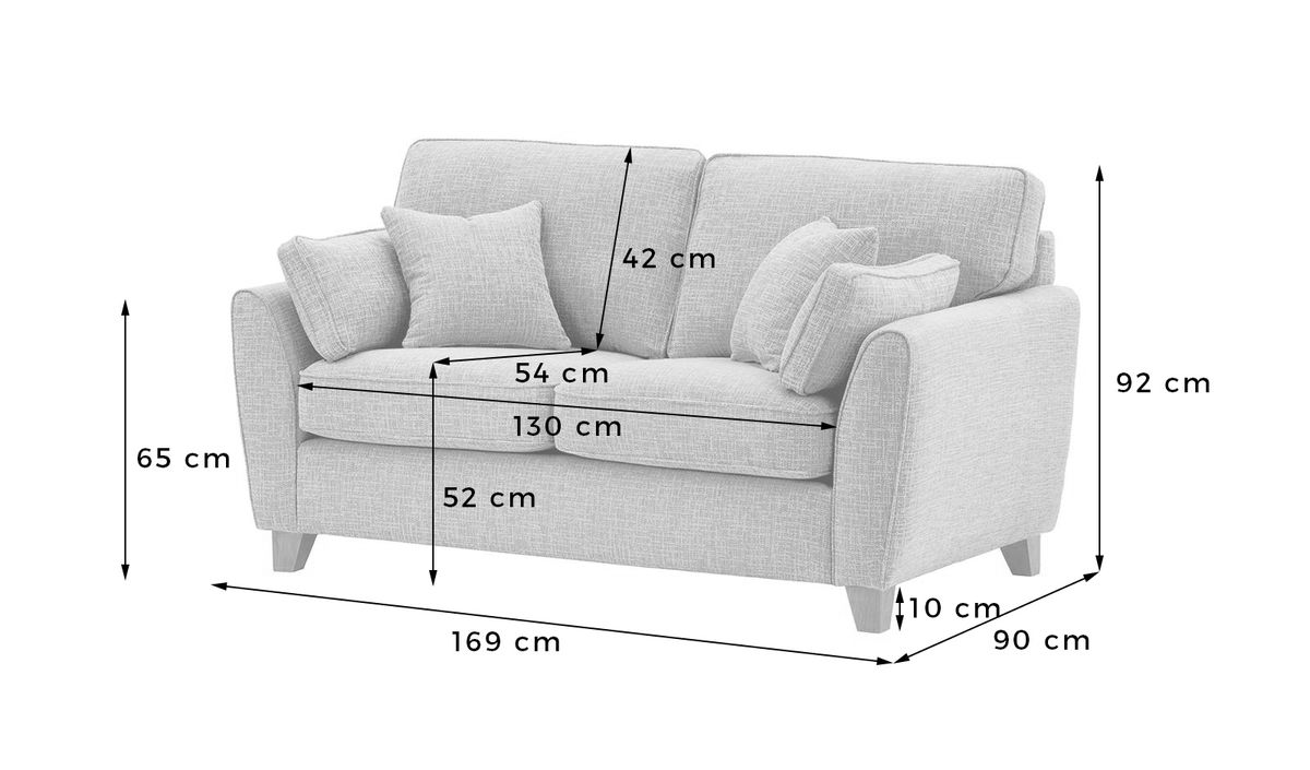 2 seater store sofa small depth