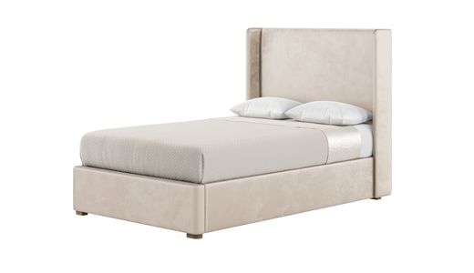 Darcy 4ft Small Double Bed Frame With Modern Smooth Wing Headboard