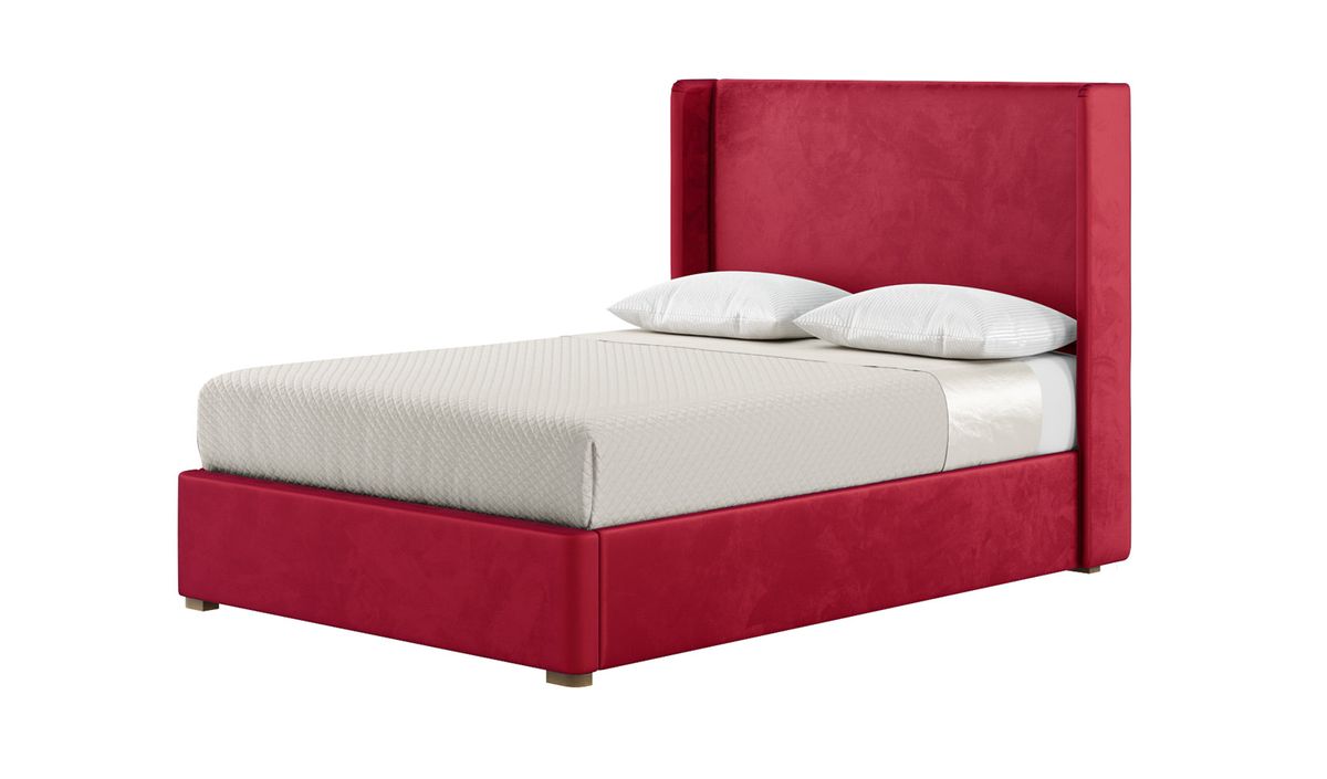 Red double deals bed frame