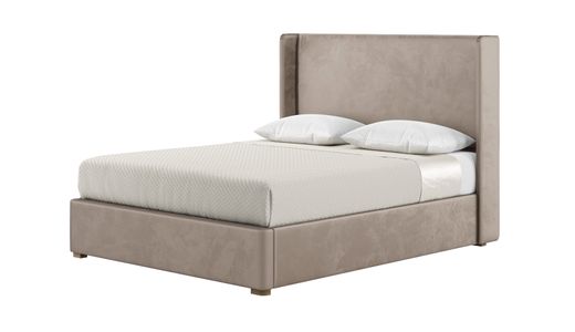Darcy 5ft King Size Bed Frame With Modern Smooth Wing Headboard