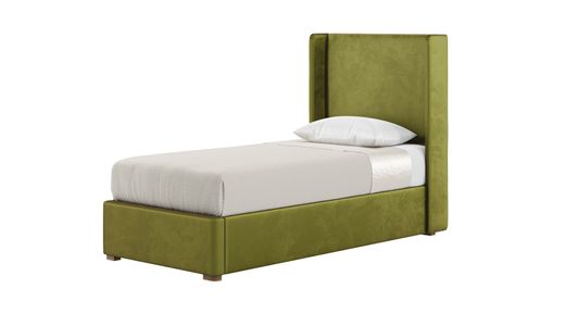 Darcy 3ft Single Bed Frame With Modern Smooth Wing Headboard