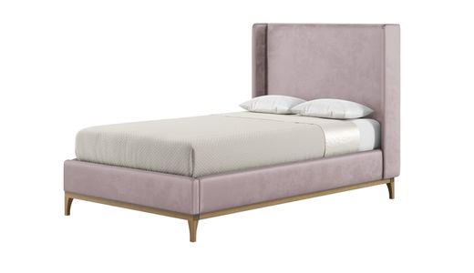 Diane 4ft Small Double Bed Frame with modern smooth wing headboard
