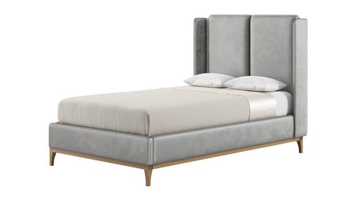 Emily 4ft Small Double Bed Frame with contemporary twin panel wing headboard