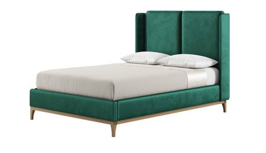 Emily 4ft6 Double Bed Frame with contemporary twin panel wing headboard