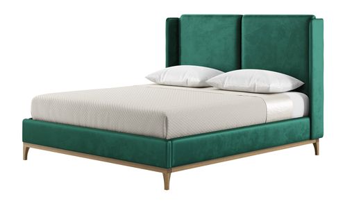 Emily 6ft Super King Size Bed Frame with contemporary twin panel wing headboard