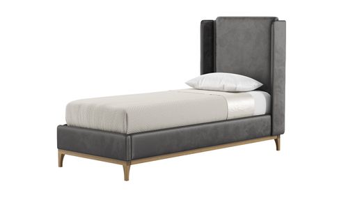 Emily 3ft Single Bed Frame with contemporary panel wing headboard