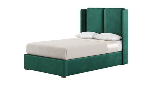 Felix 4ft Small Double Bed Frame With Contemporary Twin Panel Wing Headboard