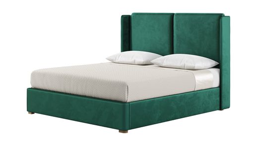 Felix 6ft Super King Size Bed With Contemporary Twin Panel Wing Headboard
