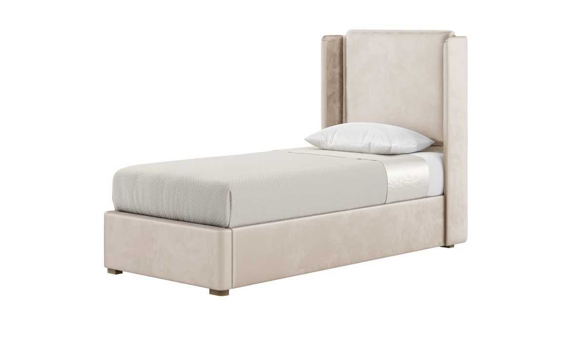 Tall headboard on sale upholstered bed