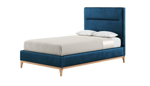 Gene 4ft Small Double Bed Frame with modern horizontal stitch headboard