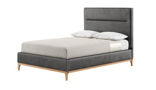 Gene 4ft6 Double Bed Frame with modern horizontal stitch headboard