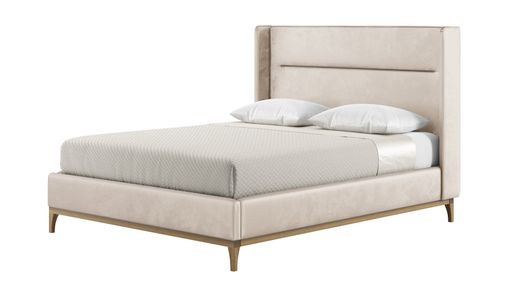 Gene 5ft King Size Bed Frame with modern horizontal stitch wing headboard