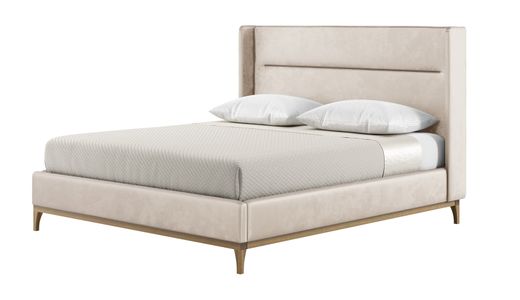 Gene 6ft Super King Size Bed Frame with modern horizontal stitch wing headboard