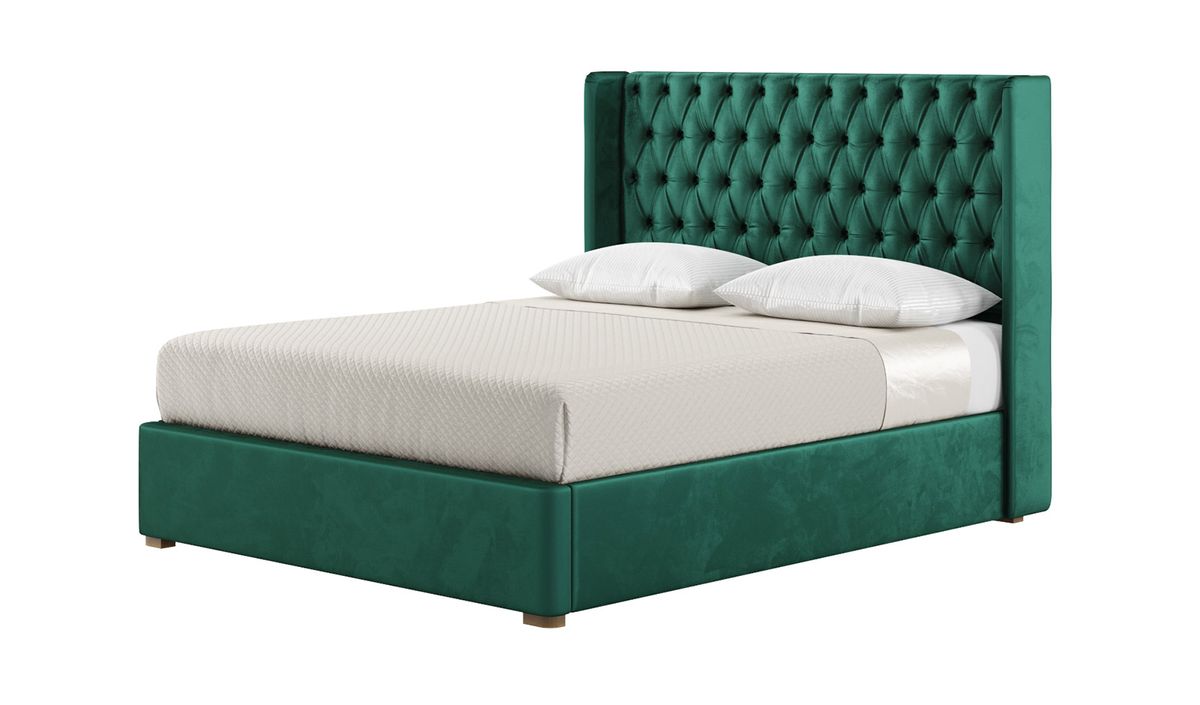 Velvet button deals bed frame