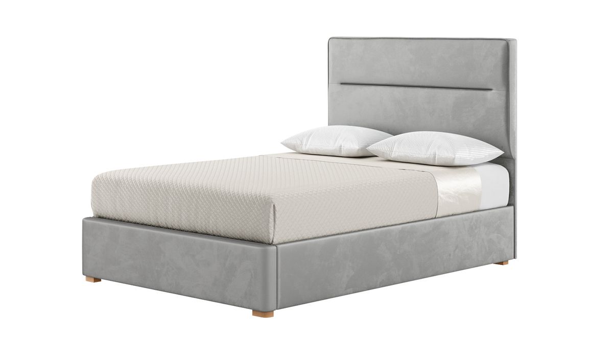 Double bed frame with shop headboard