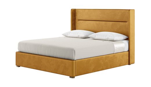 Lewis 6ft Super King Size Bed Modern Horizontal Stitch Wing Headboard