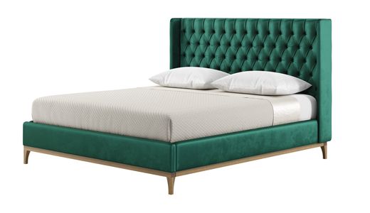 Marlon 6ft Super King Size Bed Frame with luxury deep button quilted wing headboard