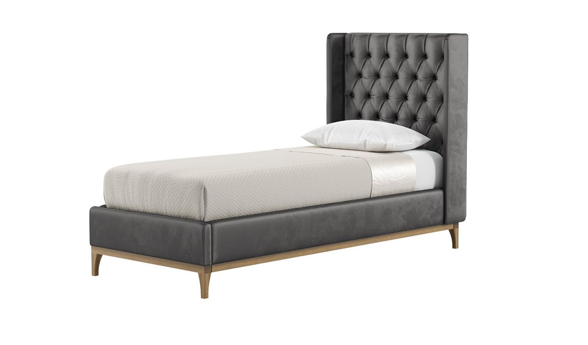 King single store upholstered bed frame