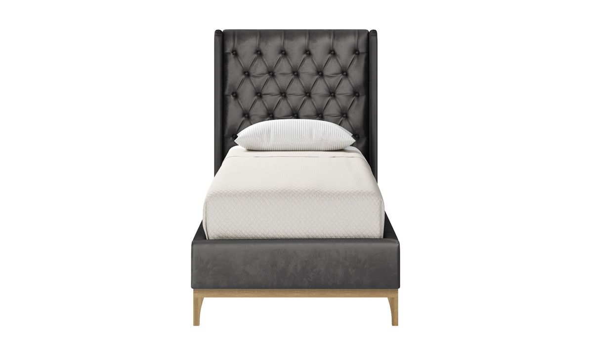 Single bed deals with padded headboard