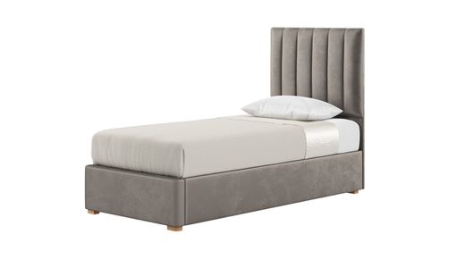 Naomi 3ft Single Bed Frame With Fluted Vertical Stitch Headboard