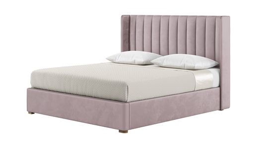 Naomi 6ft Super King Size Bed With Fluted Vertical Stitch Wing Headboard