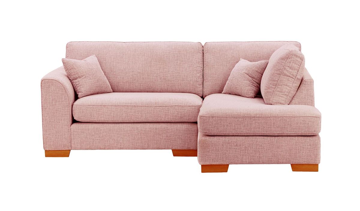 Small pink store corner sofa