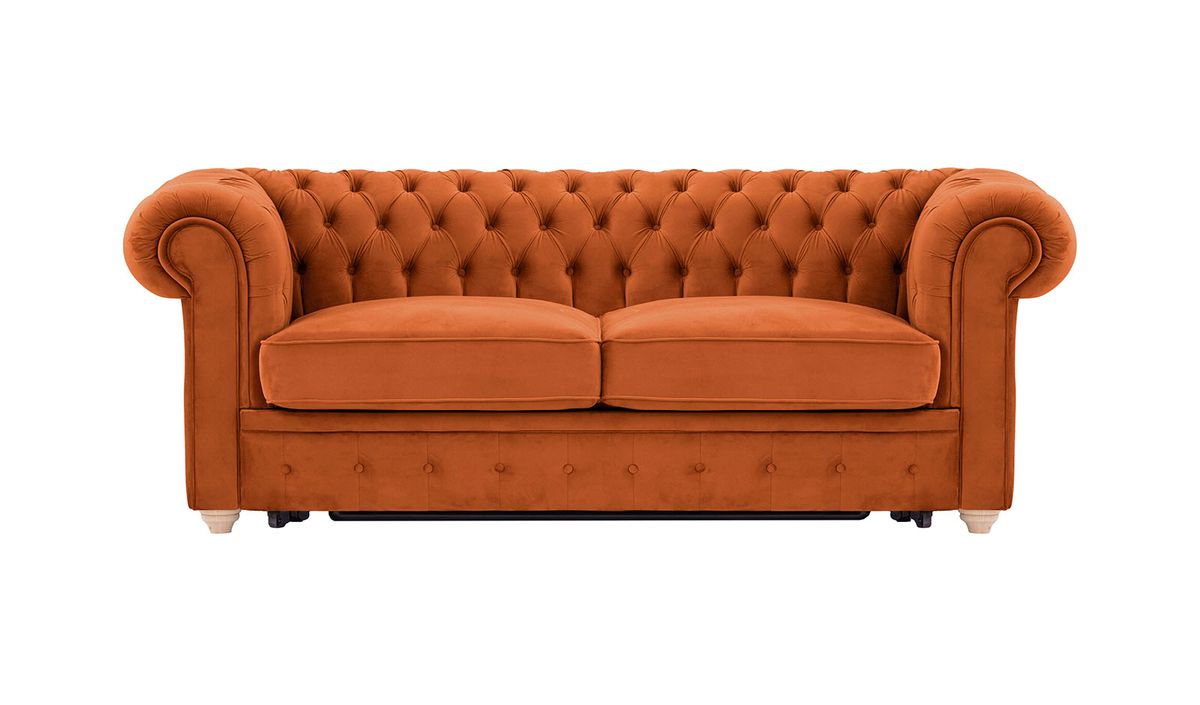 Burnt orange 2024 chesterfield sofa