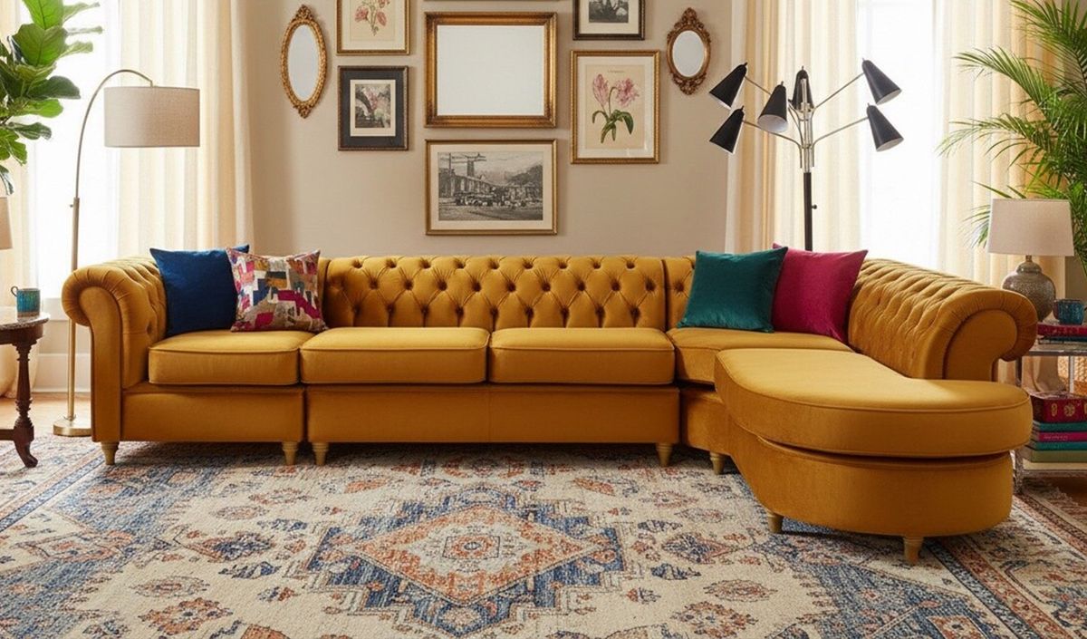 Chesterfield RHF 4-piece Corner Modular Sofa