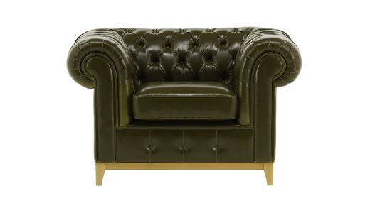 Chesterfield Max Wood Armchair in Vegan Leather