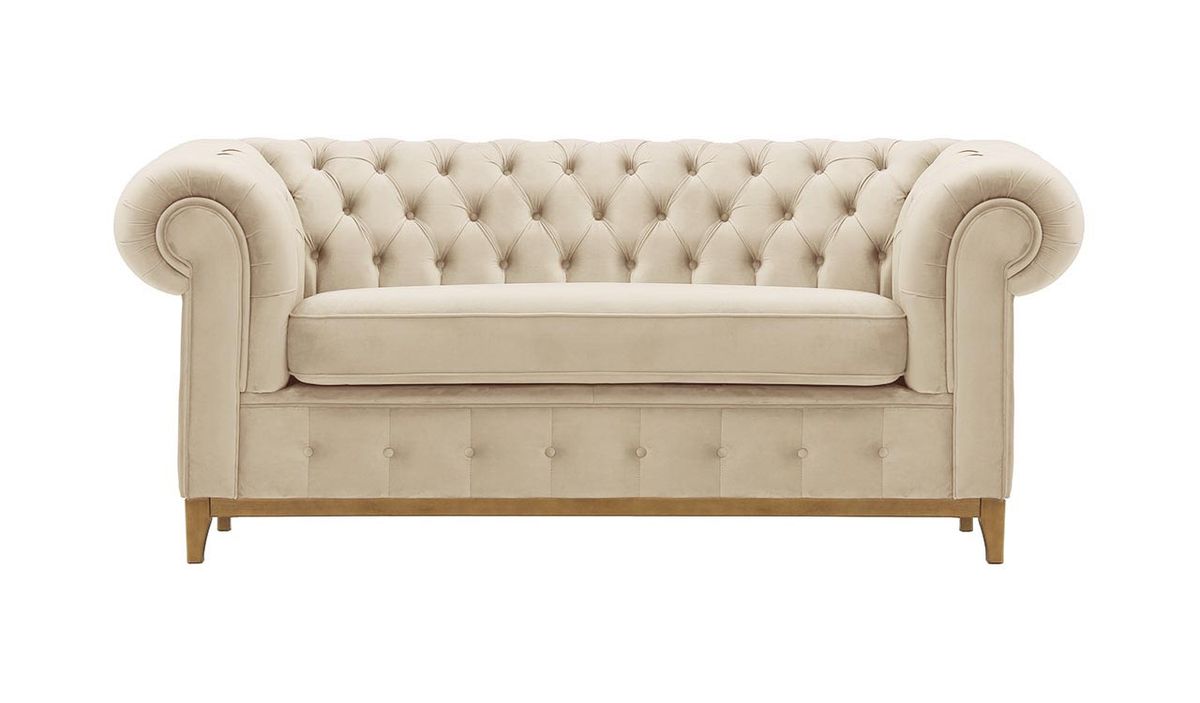 Cream leather chesterfield deals chair