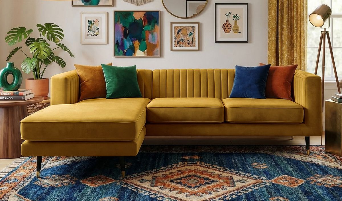 Slender Large Left Hand Corner Sofa