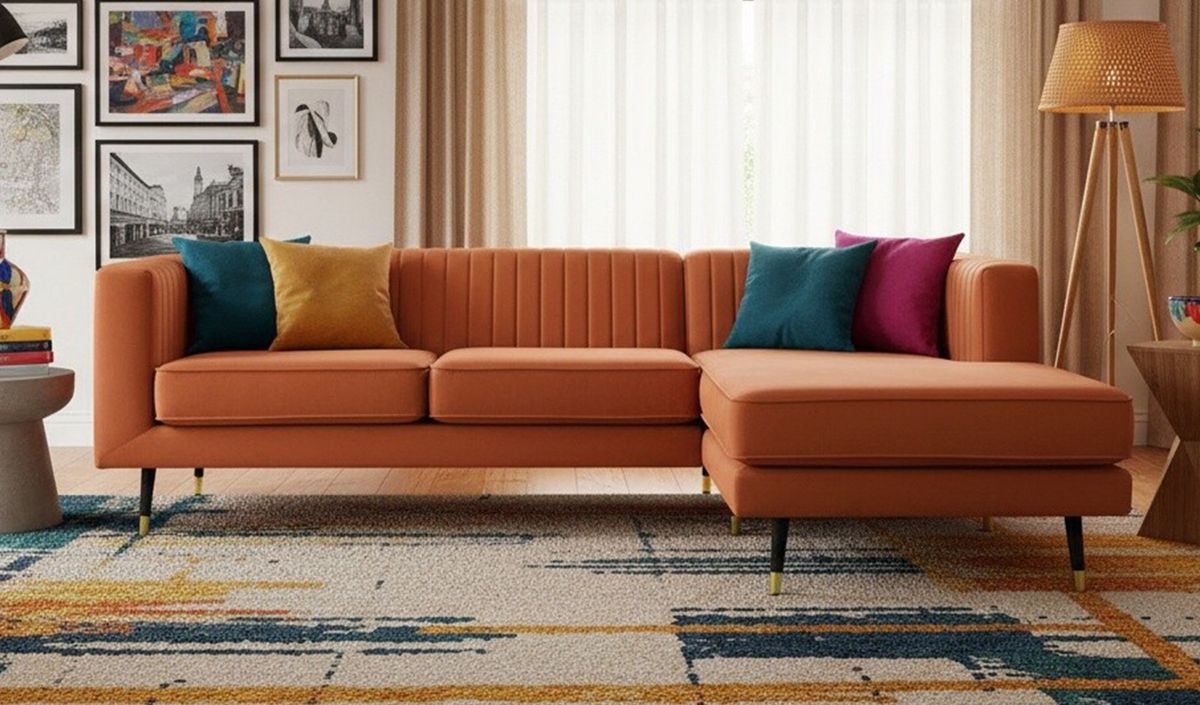 Slender Large Right Hand Corner Sofa