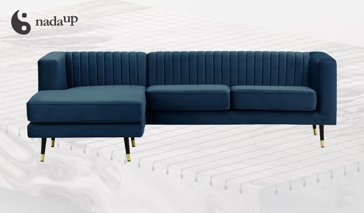 Slender Large Left Hand Corner Sofa with medical foam