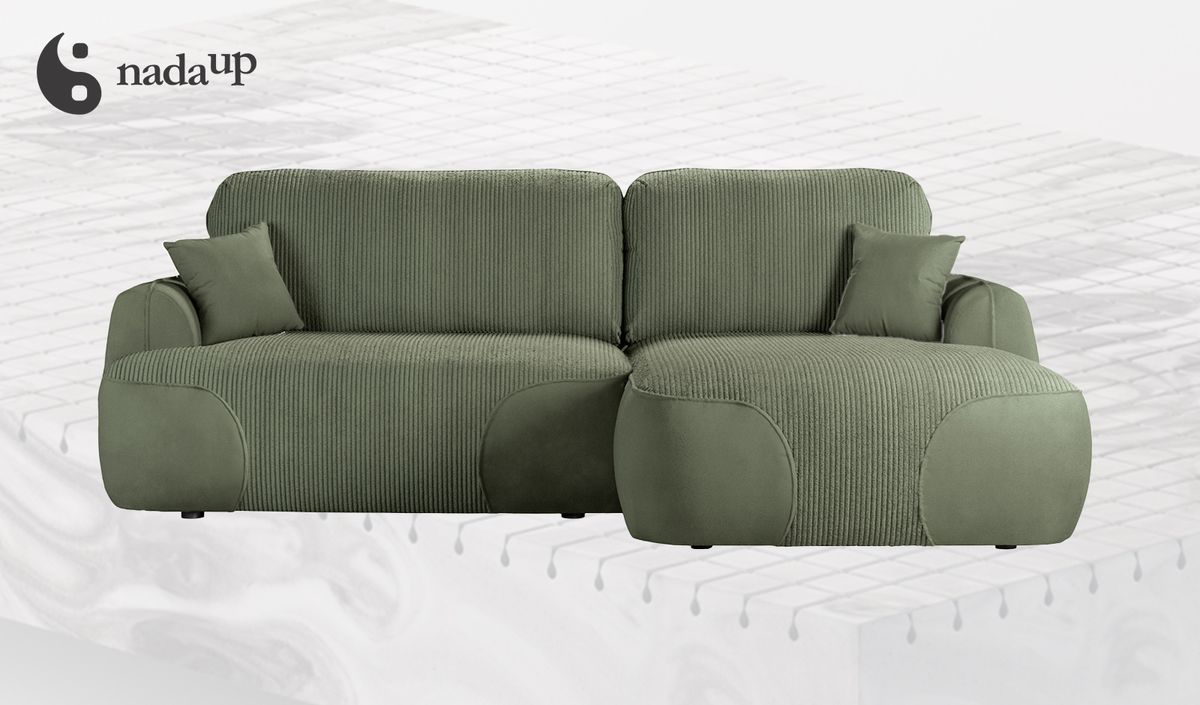 Satell right-hand corner sofa bed with medical foam