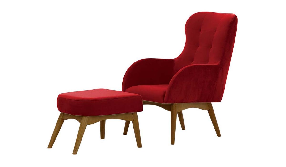 Wingback chair store and footstool