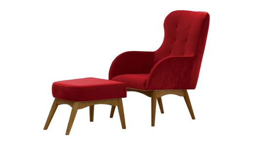 Hollis Wingback Chair with a Footstool