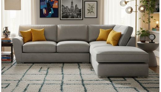 Majestic Right Hand Corner Sofa with Footstool and Fitted Back Cushions Majestic Right Hand Corner Sofa with Footstool and Fitted Back Cushions