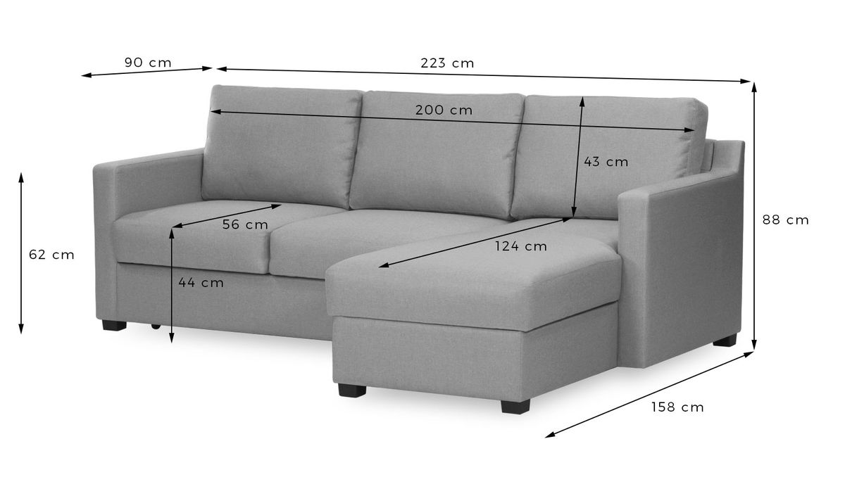 Right hand outlet sofa bed