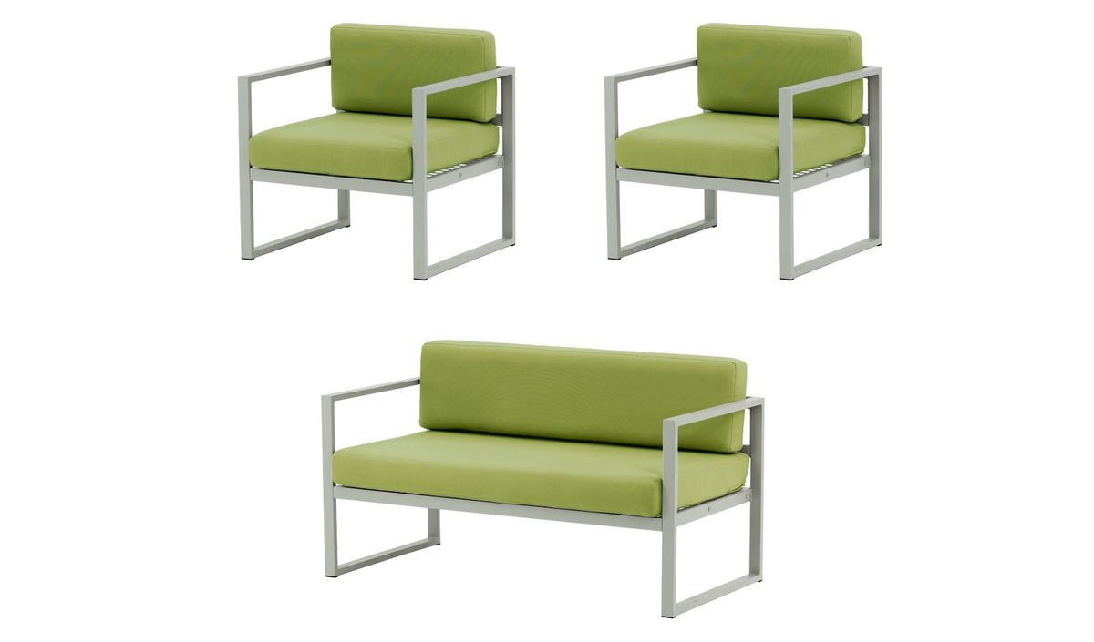 Steel metal on sale sofa set