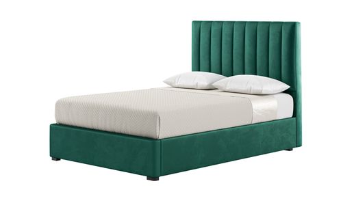 Naomi 4ft6 Double Bed With Fluted Vertical Stitch Headboard