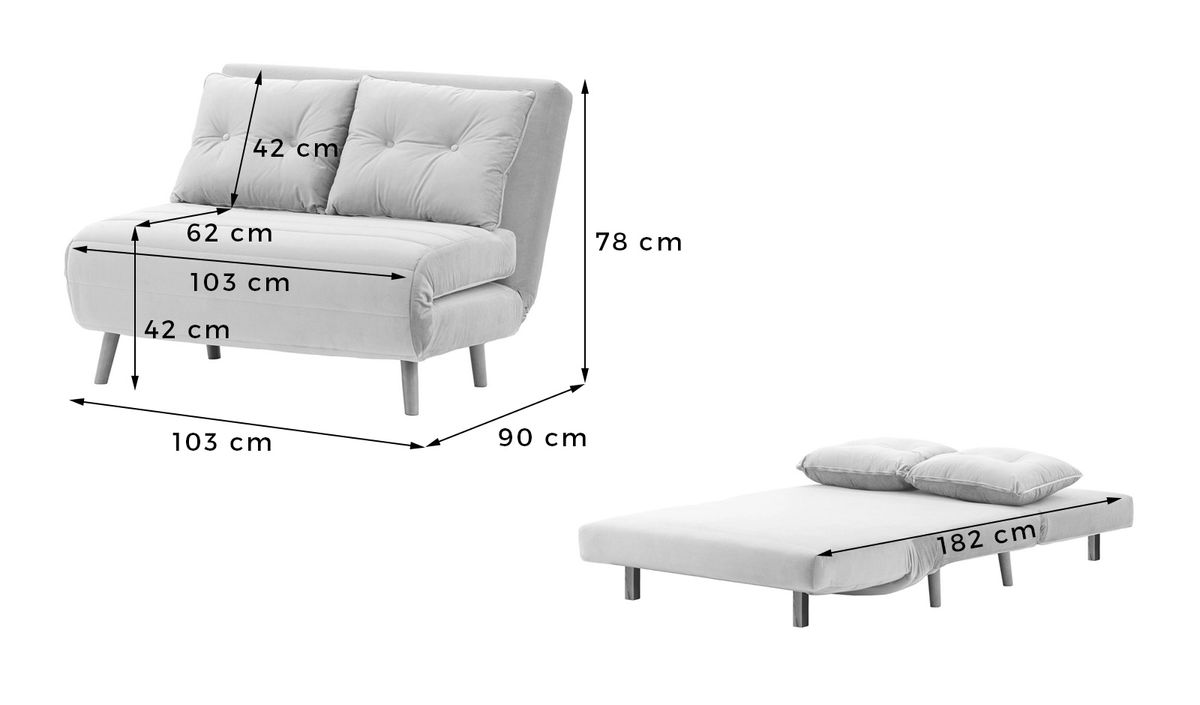 White mini deals sofa