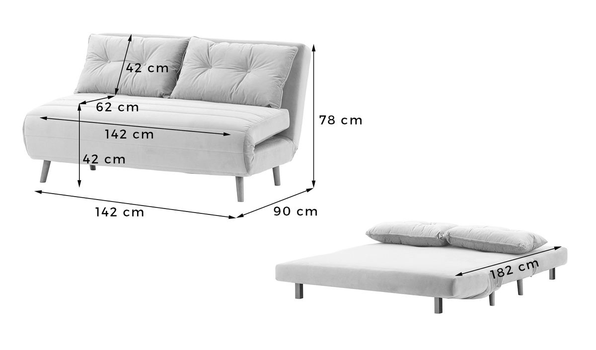 Sofa bed deals size