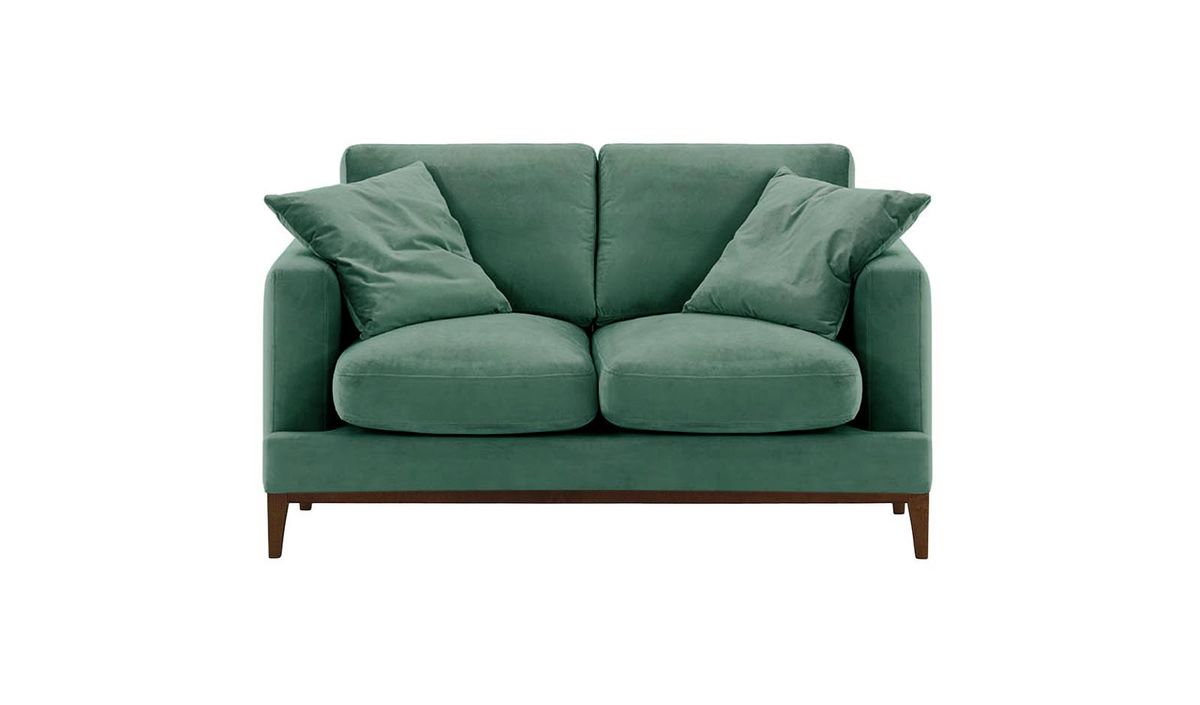 Green leather couch 2024 for sale