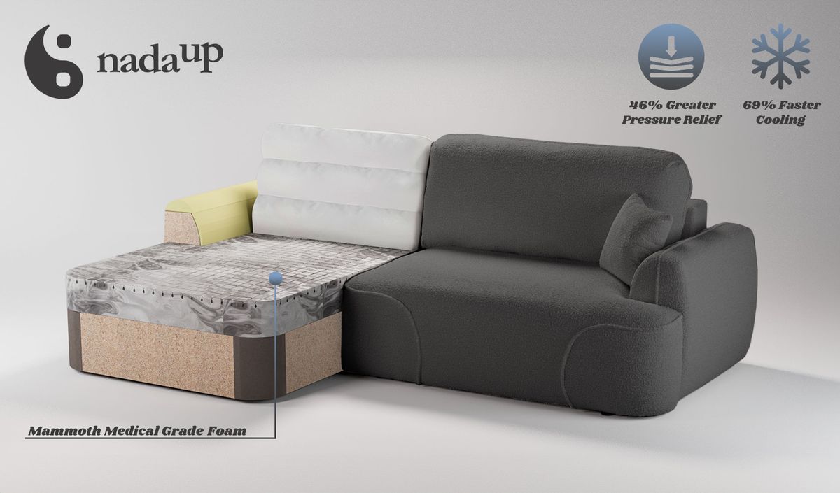 Satell left-hand corner sofa bed with medical foam